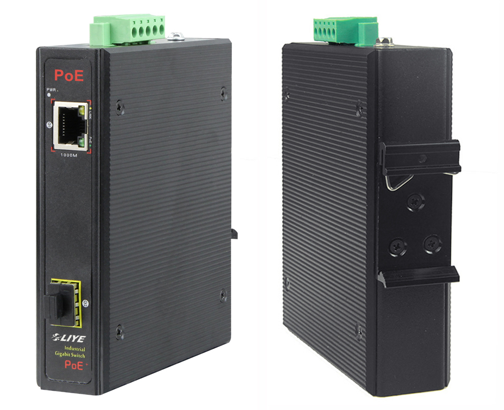 秝業 LY33021PF-IPS 2埠Gigabit工業POE交換機(光纖收發器)