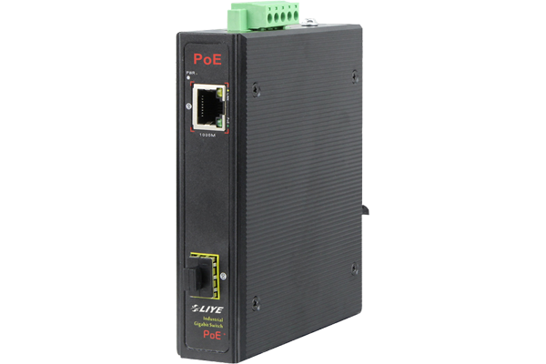 光纖網路設備 LY33021PF-IPS 2埠Gigabit工業POE交換機(光纖收發器)