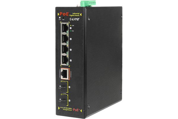 光纖網路設備 LY33064PFM-IPS 6埠GigabitPOE供電工業網管交換機 